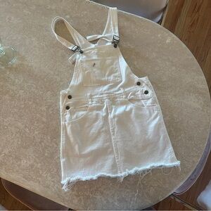 Vintage Guess White Denim Overall Skirt | 1986 | Size 3 | Made in USA